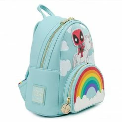 Pop By Loungefly Marvel Deadpool 30th Anniversary Unicorn Rainbow Mini Backpack Backpacks