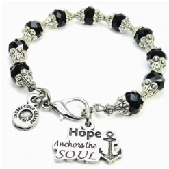 Circle Of Hope Boutique Hope Anchors The Soul Capped Crystal Bracelet