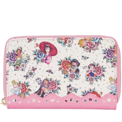 Loungefly Disney Princess Tattoo All-over-print Ziparound Wallet