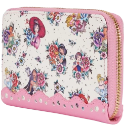 Loungefly Disney Princess Tattoo All-over-print Ziparound Wallet