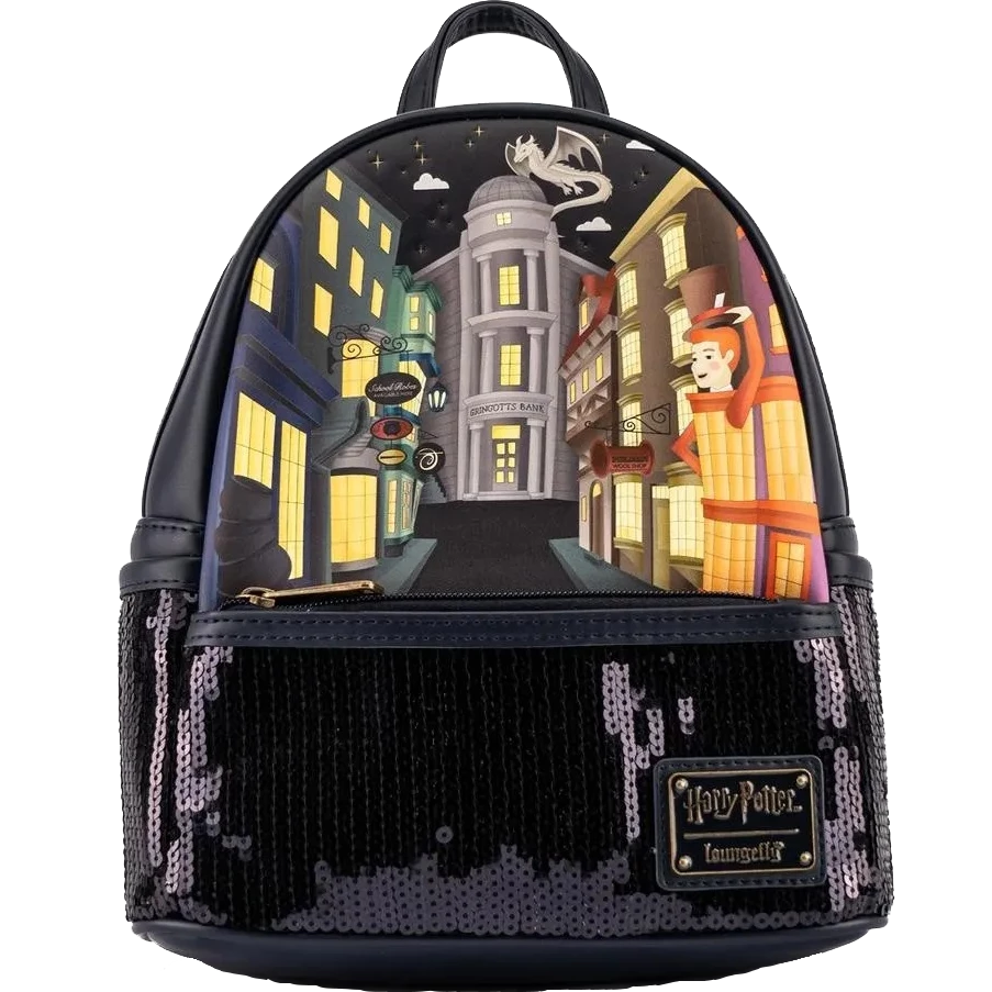 Loungefly Harry Potter Diagon Alley Sequin Mini Backpack Backpacks 3 Loungefly Harry Potter Diagon Alley Sequin Mini Backpack Backpacks