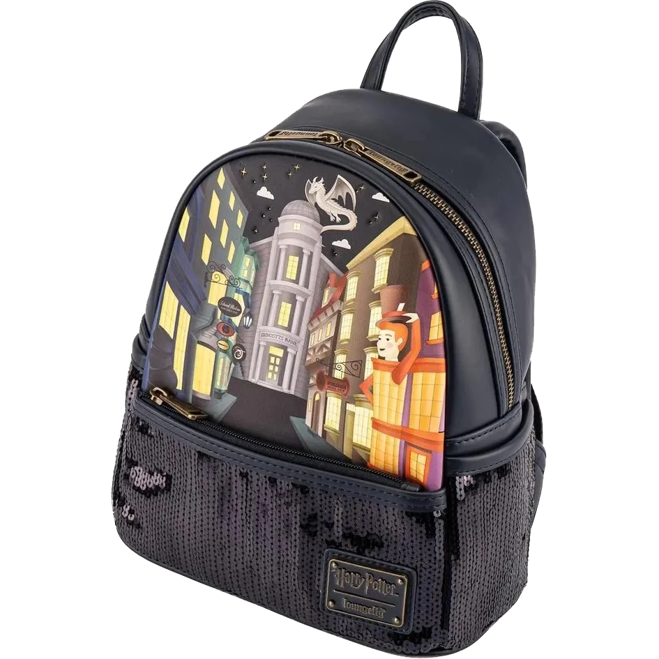 Loungefly Harry Potter Diagon Alley Sequin Mini Backpack Backpacks 4 Loungefly Harry Potter Diagon Alley Sequin Mini Backpack Backpacks
