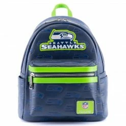Circle Of Hope Boutique Backpacks Loungefly NFL Seahawks Logo All-Over-Print Mini Backpack