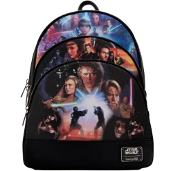 Loungefly Star Wars Trilogy 2 Triple Pocket Mini Backpack (Preorder) Backpacks
