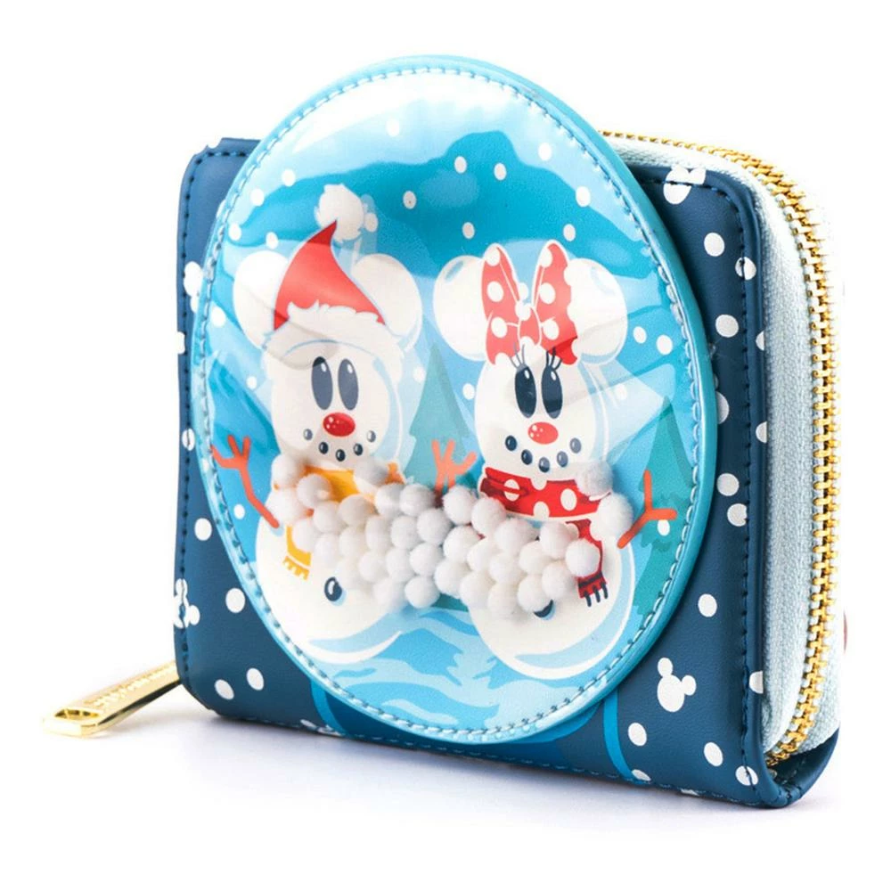 Loungefly Disney Snowman Mickey Minnie Snow Globe Ziparound Wallet 4 Loungefly Disney Snowman Mickey Minnie Snow Globe Ziparound Wallet