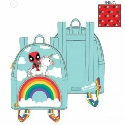 Pop By Loungefly Marvel Deadpool 30th Anniversary Unicorn Rainbow Mini Backpack Backpacks