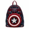 Backpacks Loungefly Marvel Captain America 80th Anniversary Floral Shield Mini Backpack