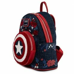 Backpacks Loungefly Marvel Captain America 80th Anniversary Floral Shield Mini Backpack