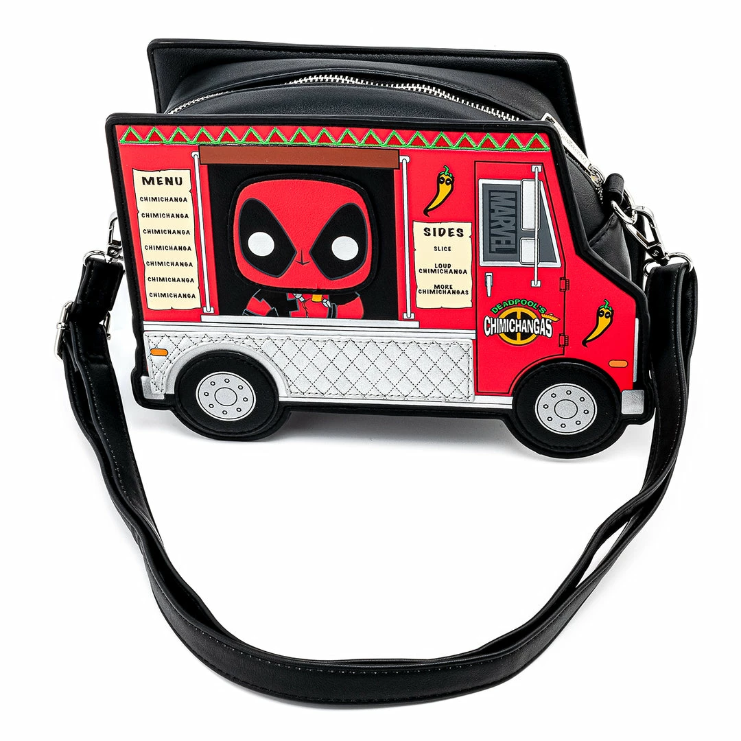 Pop By Loungefly Marvel Deadpool 30th Anniversary Chimichangas Foodtruck Crossbody Totes & Bags 3 Pop By Loungefly Marvel Deadpool 30th Anniversary Chimichangas Foodtruck Crossbody Totes & Bags