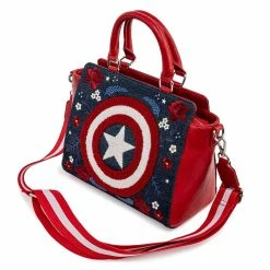 Loungefly Marvel Captain America 80th Anniversary Floral Shield Crossbody