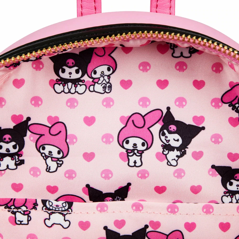 Loungefly Sanrio My Melody Kuromi Double Pocket Backpack 6 Loungefly Sanrio My Melody Kuromi Double Pocket Backpack