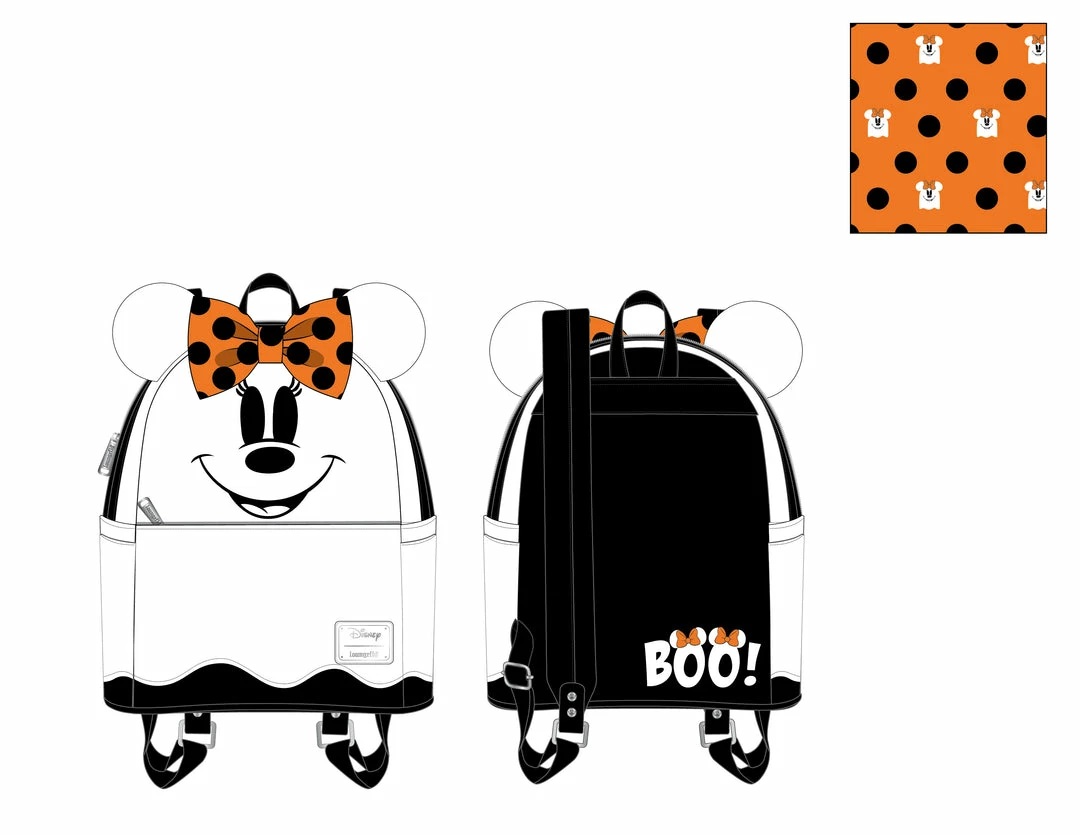 Loungefly Disney Ghost Minnie Glow-In-The-Dark Cosplay Mini Backpack 10 Loungefly Disney Ghost Minnie Glow-In-The-Dark Cosplay Mini Backpack