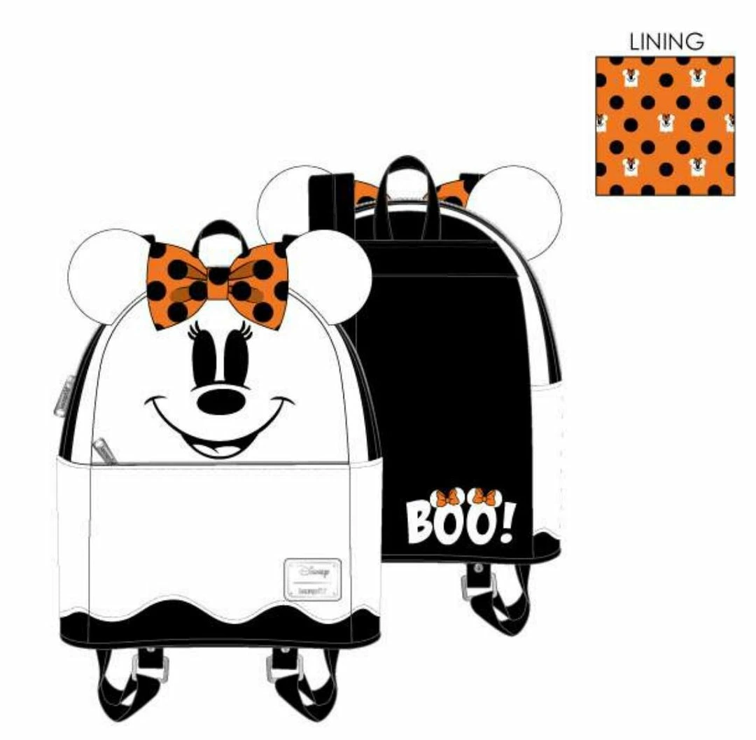 Loungefly Disney Ghost Minnie Glow-In-The-Dark Cosplay Mini Backpack 11 Loungefly Disney Ghost Minnie Glow-In-The-Dark Cosplay Mini Backpack