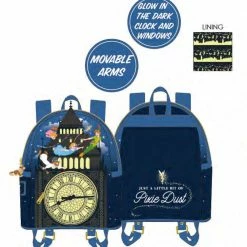 Loungefly Disney Peter Pan Glow Clock Mini Backpack