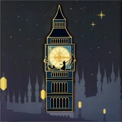Jewelry Loungefly Peter Pan Clock Glow In The Dark Moving Pin