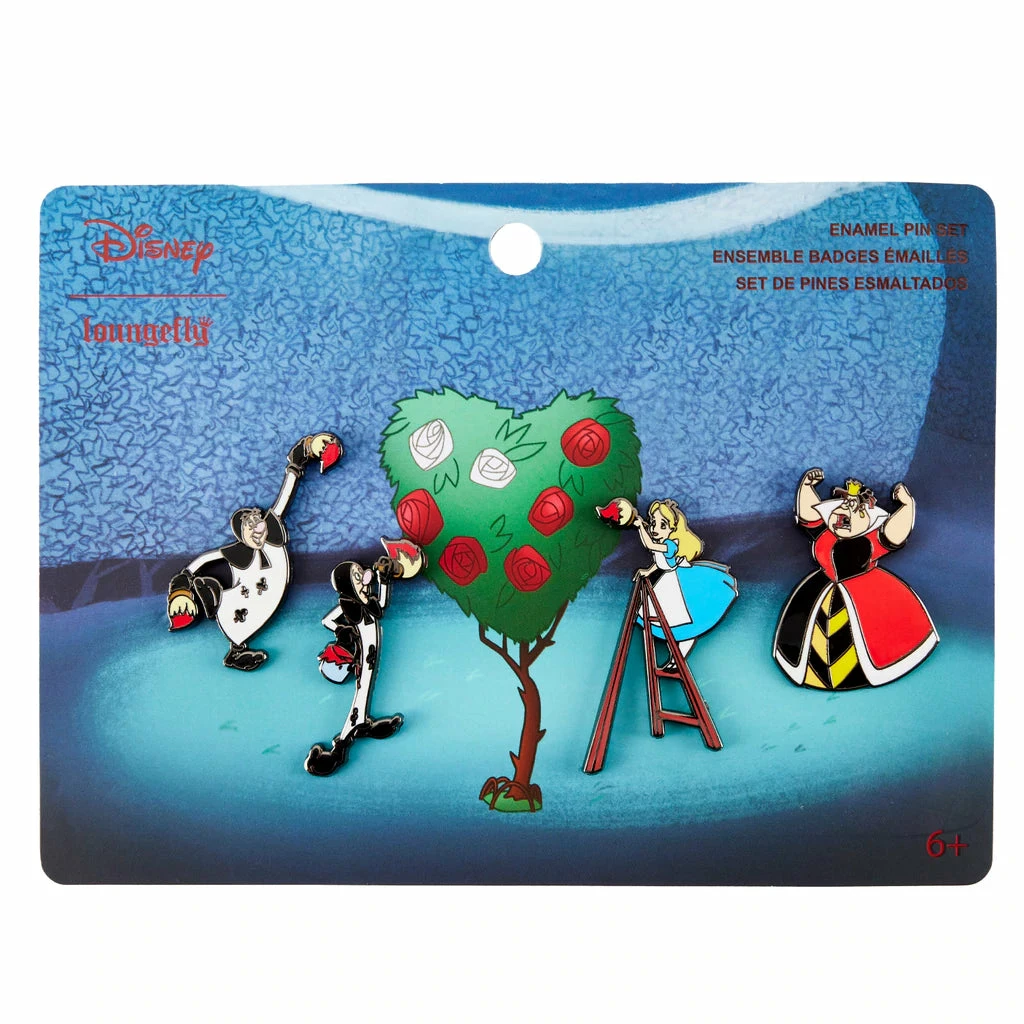 Loungefly Alice In Wonderland 4pc Pin Set 3 Loungefly Alice In Wonderland 4pc Pin Set