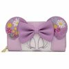 Wallets Loungefly Disney Minnie Holding Flowers Ziparound Wallet