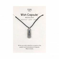 Circle Of Hope Boutique Wish Capsule Necklace - Silver (Black Cord) Jewelry