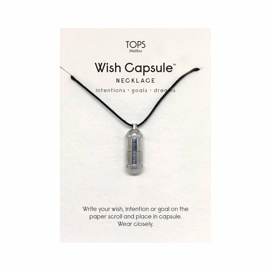 Circle Of Hope Boutique Wish Capsule Necklace - Silver (Black Cord) Jewelry 3 Circle Of Hope Boutique Wish Capsule Necklace - Silver (Black Cord) Jewelry