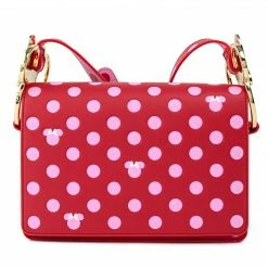 Circle Of Hope Boutique Loungefly Disney Minnie Mouse Pink Polka Dot Bow Strap Crossbody Totes & Bags